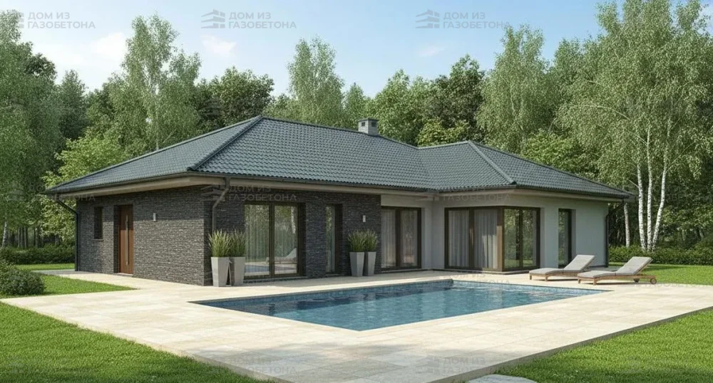 Проект Одноэтажный дом 12 на 17, 144 м2