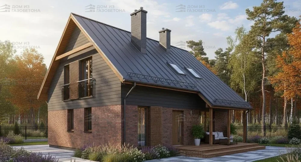 Проект Двухэтажный дом 11 на 11, 136 м2