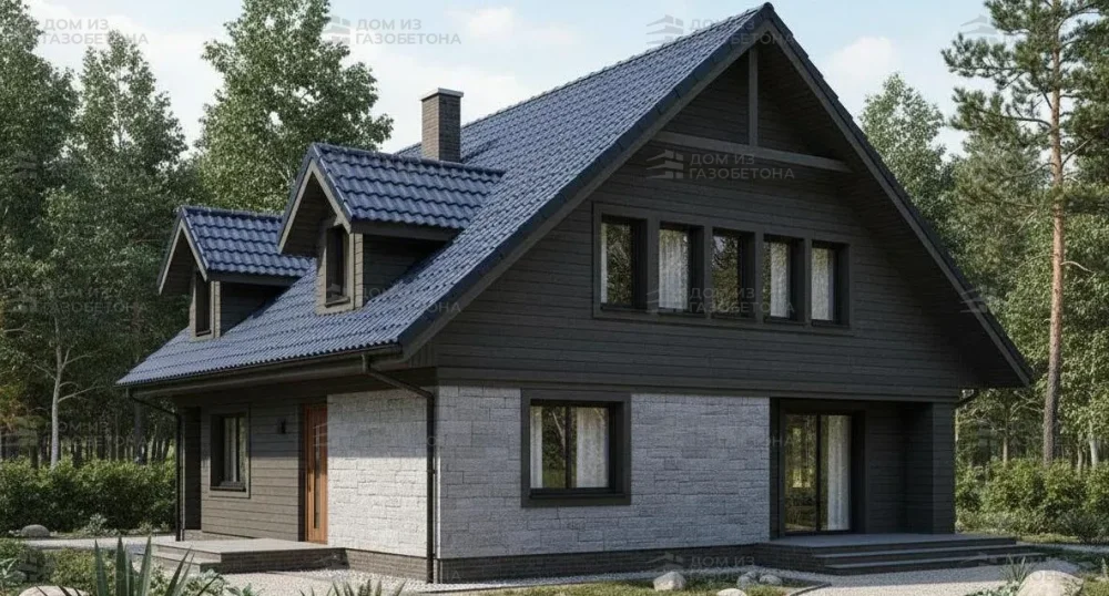 Проект Двухэтажный дом 12 на 12, 166 м2