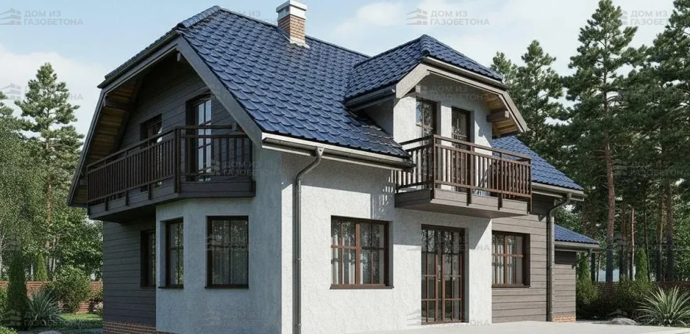 Проект Двухэтажный дом 14 на 10, 153 м2