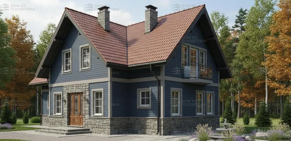 Проект Двухэтажный дом 12 на 11, 155 м2