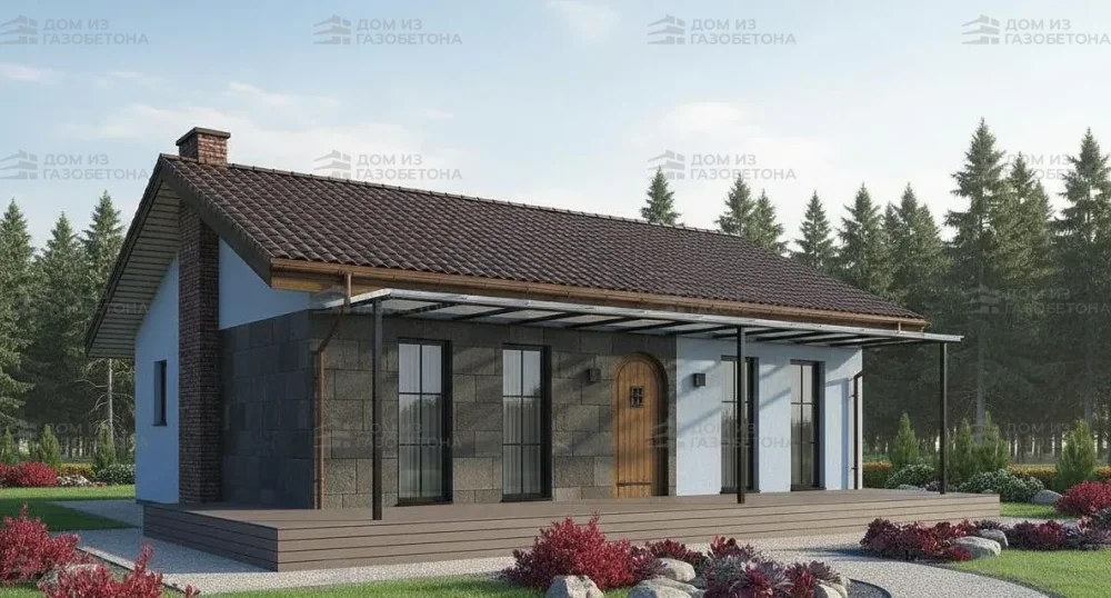 Проект Одноэтажный дом 12 на 16, 97 м2